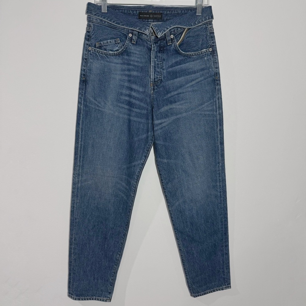 NWT Jean Atelier Flip Top High Rise‎ Straight Jeans True Blue Size 28